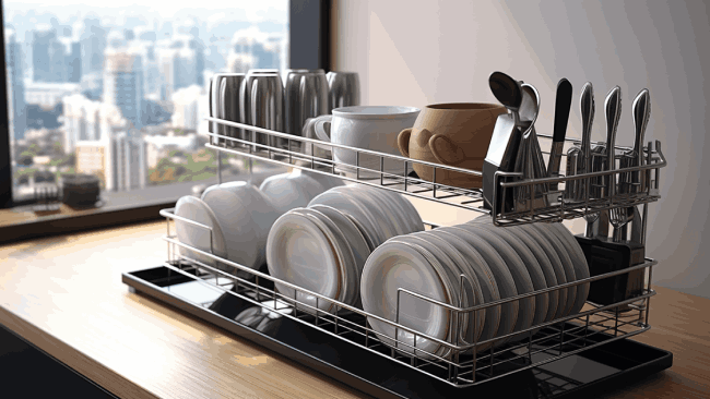 Benefits of Having a Dish Drainer Rack with Utensil Holder in a Kitchen
