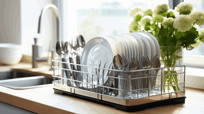 How does a dish drying rack work