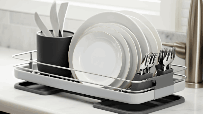 OXO Good Grips Gray Aluminum Dish Drainer Rack